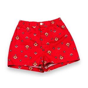 Vtg Lady Wrangler Red Knit Shorts Size 9/10 Slim USA Made Western 24” W x 13” L